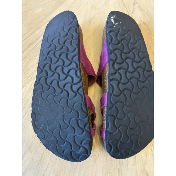 Birkenstock Purple Suede Mayari Oiled Leather Sandals Womens 9-9.5 Fuchsia Boho - Picture 10 of 12